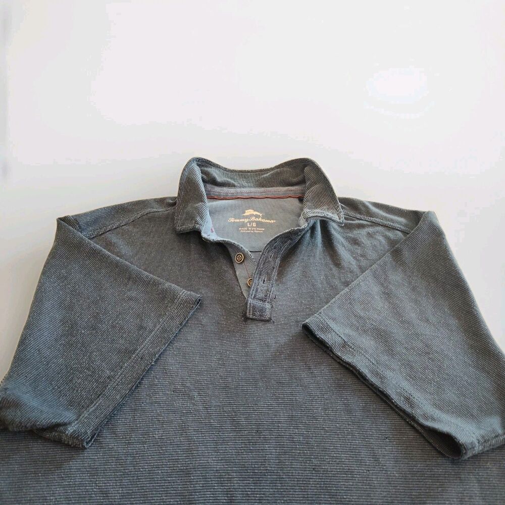 Tommy Bahama Shirt Short Sleeve Mens Large 2 Button Distressed Relax